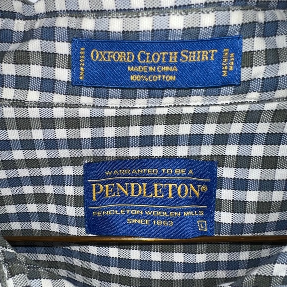 Pendleton Oxford Cloth Shirt Men’s Checkered Button Down Dress Shirt Size Large - Picture 16 of 16